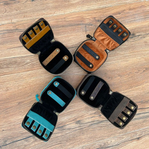 Nouvel arrivage Boîte à bijoux carrée en cuir suédé tanné avec séparateurs, bague, collier, boîte à bijoux, sacs de rangement, organisateur - Product Image 5