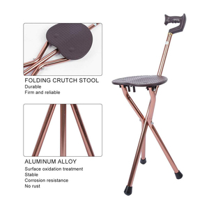 Antique Brown Leather Seat <b>Folding</b> Chair Lightweight <b>Walking</b> <b>Stick</b> Sling Adjustable Feature for Hunting Shooting Durable Big - Product Image 4
