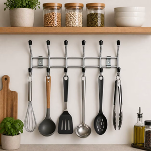 Multipurpose Stainless Steel <b>Hook</b> <b>Rack</b> <b>Wall</b> Mounted Heavy Duty Coat Towel Clothes Hat Bag Hanger Space Saving Organizer for Home - Product Image 4
