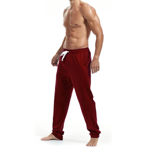 Pantalon de jogging décontracté gris en coton pour homme avec taille élastique, cordon de serrage et poches latérales, léger, idéal pour l'automne - Product Image 2