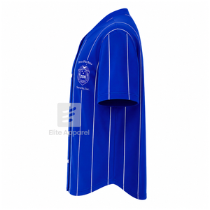 Camiseta personalizada de la hermandad Zeta Phi Beta con logo bordado en la parte delantera, color azul y blanco, manga corta, para mujer, ropa griega. - Product Image 4