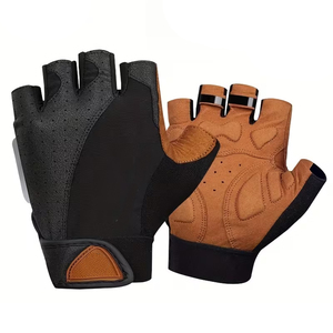 Custom Design <b>Half</b> Finger Cycling Gloves Non <b>Slip</b> Stretch Polyurethane Coated Unisex Cycling Gloves With Dot Pattern - Product Image 1