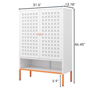 Scarpiera a doppia anta con griglia e tre scomparti regolabili, contenitore flessibile sospeso per scarpe, scomparto cavo per cambio scarpe - Product Image 3