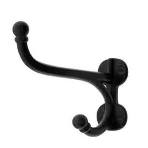 Perchero de Pared de Hierro Fundido con Doble Gancho, Estilo Clásico, Resistente al Óxido, Acabado Negro - Product Image 1