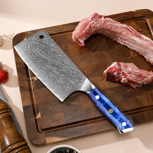 Handmade Kitchen <b>Bone</b> Chopper <b>Knife</b> 67 Layer Damascus Steel Ambidextrous With Resin <b>Handle</b> - Product Image 6