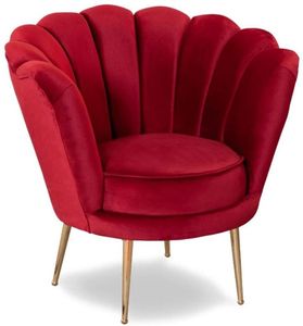 Fauteuil lounge moderne en velours avec pieds dorés pour hall d'hôtel et décoration intérieure - Product Image 1
