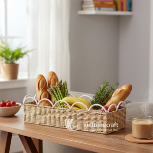 ขวดเก็บน้ำนมแม่ Viettimecraft ทำจากเชือกกระดาษรักษ์โลก ตกแต่งขอบหยักสีขาว เหมาะสำหรับห้องครัว ห้องน้ำ และห้องนั่งเล่น - Product Image 4