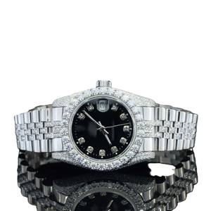 Customizable High Quality Iced Out Hip Hop Moissanite Diamond <b>Man's</b> <b>Watch</b> Designer <b>Black</b> Dial Diamond Wristwatch for <b>Man's</b> - Product Image 1