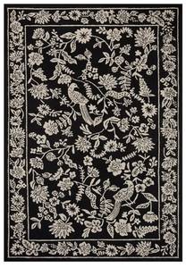 Alfombra Negra con Diseño Floral, Alfombra Vintage con Estampado Botánico de Aves, Alfombra Moderna Lavable para Sala de Estar, Dormitorio, Pasillo y Entrada - Product Image 4