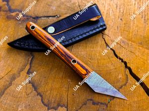 มีดพกพา EDC งานแฮนด์เมด ใบมีดคมกริบ ดามัสกัส ใบมีดคงที่ พรีเมียม ขนาด 2 นิ้ว มีดคัตเตอร์แบบถูกกฎหมาย มีดทรงดินสอ พร้อมปลอก OEM - Product Image 2