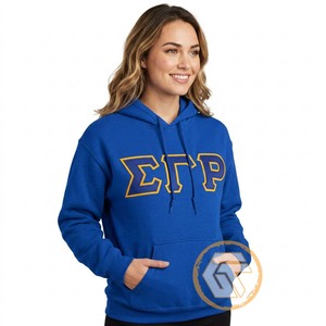 Sweat à capuche personnalisé en molleton de coton Sigma Gamma Rho, automne-hiver, avec logo brodé sur le devant, sororité, haute qualité, écologique - Product Image 3