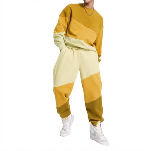 Ensemble de survêtement unisexe à blocs de couleurs, sweat-shirt à manches longues et col rond, coupe ample, avec poches latérales, taille élastique, automne - Product Image 5