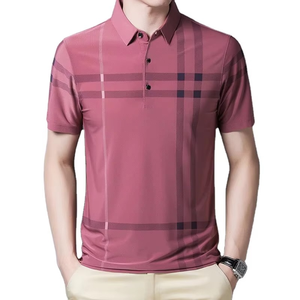 Polo en maille à séchage rapide 100 % coton, personnalisable, pour l'été, couleur unie, respirant, grandes tailles pour hommes - Product Image 1