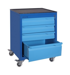 Chariot à outils avec 4 et 5 tiroirs, unité de stockage mobile industrielle avec système de verrouillage centralisé et roues - Product Image 4