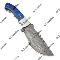 Couteau de survie et de chasse à lame fixe en acier Damas fait main, manche en bois Pakka, robuste, avec étui, pour le camping, le traçage, DIY, OEM