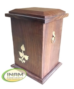 INAM หัตถกรรมที่สวยงามและออกแบบแฮนด์เมดไม้โบราณโกศเผาโกศสำหรับขี้เถ้า - Product Image 1