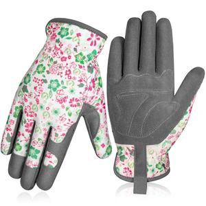 Guantes de Trabajo para Jardín de Ajuste Cómodo, Directo de Fábrica, Tejido Elástico y Transpirable, Palma de Cuero, para Jardinería y Paisajismo - Product Image 1