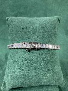Emerald Cut Tennis Bracelet 925 Sterling Silver VVS Moissanite Diamond Iced Out Luxury Bracelet for <b>Men</b> and Women - Product Image 3