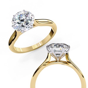 Anillo de Compromiso Solitario con Diamante Brillante Redondo Sofisticado, Joyería Nupcial Clásica y Elegante - Product Image 3