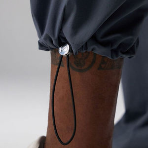 Men's <b>Elastic</b> <b>Waist</b> <b>Cargo</b> <b>Pants</b> With Multiple Pockets Drawstring Closure Quick Dry Casual Style Gray Summer Wear - Product Image 5