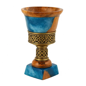 2026 luxe nacre en bois Bakhoor brûleur avec couvercle en verre à la main arabe Mubkhar pour Oud encens moderne décor à la maison cadeau - Product Image 2