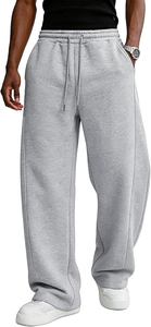 <b>Men's</b> Mid Waist Oversized Baggy Heavyweight Fleece Sweatpants Loose Fit Wide Leg Joggers Streetwear <b>Lounge</b> Athletic Casual <b>Pants</b> - Product Image 5