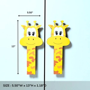 Poignée de meuble en forme de girafe mignonne pour enfants, poignée de porte, bouton de tiroir, poignée de commode multicolore - Product Image 3