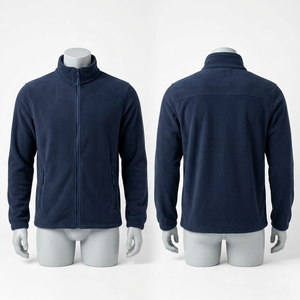 เสื้อแจ็คเก็ตทำงานนิรภัยผ้าซอฟต์เชลล์โพลาร์ฟลีซ 320 GSM สีเหลืองสะท้อนแสง พร้อมแผงสีดำ ปักลายตามสั่ง เหมาะสำหรับเดินป่าและตั้งแคมป์ในฤดูหนาว - Product Image 4