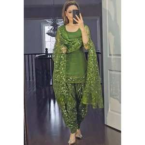 UC-1176 de costume Patiyala de couleur verte- - Product Image 2