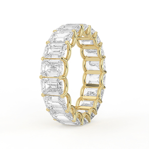 Bague élégante à deux rangs de diamants taille émeraude, ouverte, en or blanc, minimaliste, géométrique, style statement - Product Image 3