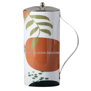 Carafe en acier inoxydable de haute qualité, forme ronde, finition blanche imprimée, personnalisable, pour usage domestique, vente directe - Product Image 1