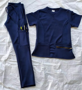 Tenue médicale pour femme, antimicrobienne, recyclée, résistante aux éclaboussures, 5 poches, extensible dans les 4 sens - Product Image 5