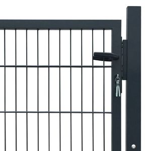 Puerta de Cerca Individual Gris Antracita 39.4x31.5, Categoría de Producto 2D para Enrejados y Puertas - Product Image 4