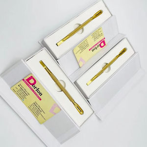 Pousse-cuticules en acier inoxydable double extrémité pour manucure et nail art, finition plasma dorée, durable, avec boîte, vente en gros OEM - Product Image 2