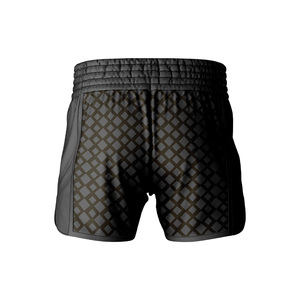 Shorts d'entraînement de Muay Thai et MMA personnalisés LUUK International, logo imprimé sur le devant, 100% polyester, extensibles dans quatre directions, ajustés - Product Image 2