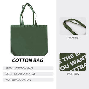 Bolsa de Compras de Lona de Algodón con Estampado Personalizado Ecológico, Tamaño Mediano, con Asa Larga y Correa para el Hombro, en Oferta - Product Image 4