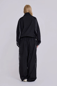 <b>Vintage</b> Women's Loose Fit <b>Windbreaker</b> Tracksuit Custom Design With White Piping Women Tracksuits - Product Image 2