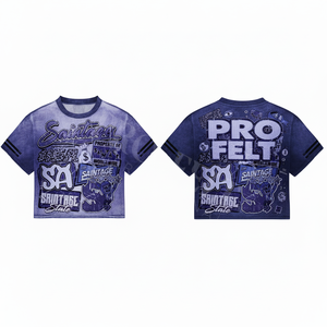 Camiseta Corta de Algodón 100% con Hombros Caídos, Diseño de Logotipo Personalizado, Nueva Colección, Estilo Urbano Moderno, Impresión Puff, MOQ Bajo - Product Image 4