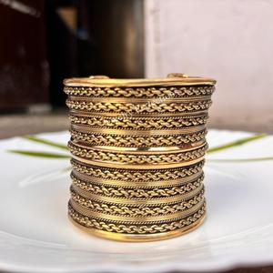 New latest twisted Handcrafted Pure Brass Floral Designer Wide Cuff <b>Bracelet</b> Adjustable Bangle Gift for pure brass Find - Product Image 4