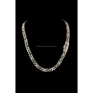 Cadena de eslabones infinitos de 12 mm, chapada en oro de 18 quilates, con diamantes de moissanita, estilo cubano, joyería hip hop brillante para hombres y mujeres - Product Image 1