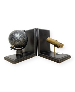 Homejoy2000 Sujetalibros con forma de globo terráqueo Art Deco de latón con base de madera para cumpleaños BE9 - Product Image 3