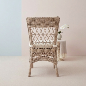 Handmade Durable Eco-Friendly Natural Rattan <b>Dining</b> <b>Chair</b> <b>Rustic</b> Design Armless Seat Soft Polyester Cushion - Product Image 3