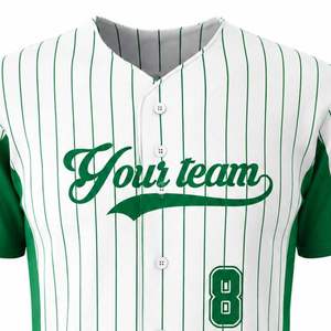 Maillot de baseball classique tendance, respirant, 100 % polyester, couleur unie, personnalisable, coupe ajustée pour homme, manches courtes, séchage rapide - Product Image 4