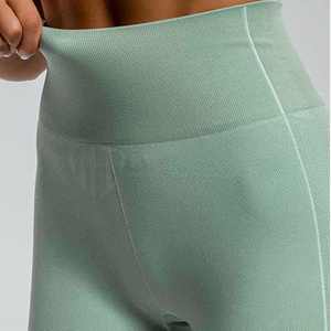 High Quality Seamless 2 Piece Womens Fitness Gym Clothing Polyester Nylon Sports Wholesale Customized Front Logo Yoga Wear Sets - Product Image 5