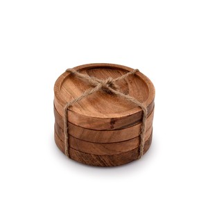 Posavasos y salvamanteles de madera de acacia, OEM, personalizados, venta al por mayor |   Aqdus Saleem India - Product Image 1