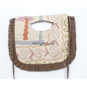 Sac à bandoulière brodé fait main en feutre non tissé, taille moyenne, avec fermeture à cordon, pour usage quotidien, motif décoratif - Product Image 4