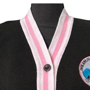 Cárdigan Varsity con Botones, Suéter de Punto, Manga Larga, Informal, a la Moda, Prenda Exterior para Combinar en Capas, Suave y Cómoda para Uso Diario - Product Image 2