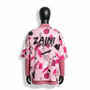 T-shirt homme en coton mélangé premium, double couche, impression intégrale, logo transfert thermique, 100% coton, coupe ample, imprimé. - Product Image 2