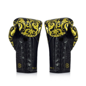 Latest Model Custom Black & Golden Fairtex Boxing <b>Gloves</b> 100% Genuine Leather MMA Muay Thai Training Fairtex Boxing <b>Gloves</b> - Product Image 2