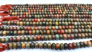 ลูกปัดหินแจสเปอร์สีน้ำตาลธรรมชาติทรงรอนเดลล์ ผิวเรียบ ขนาด 8 มม. - Product Image 3